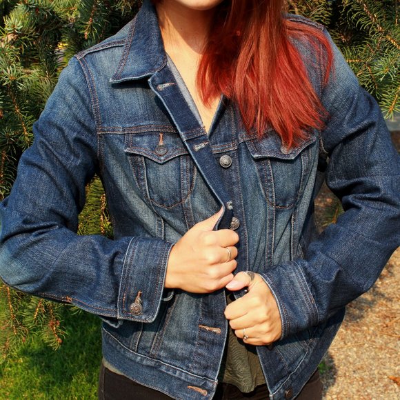 Vintage Denim Jacket Princess Mononoke Women's L Size Hand Painted Art - Picture 3 of 5